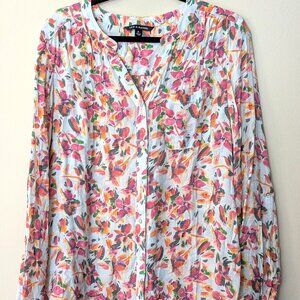 Zac & Rachel Women's Long Sleeve Floral Blouse – Size XL